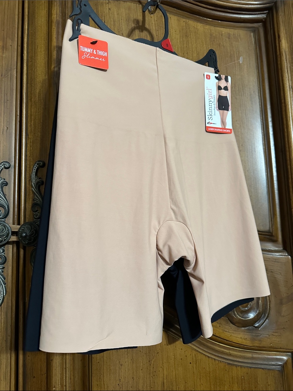 Skinnygirl Set of 2 High-Waist Tummy & Thigh Shaping Shorts in Nude &Black Small